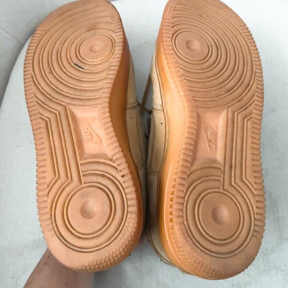 Nike Sneakers Youth Grade School Sz 6 Air Force One Tan Flax Low Lace Up - Picture 6 of 8